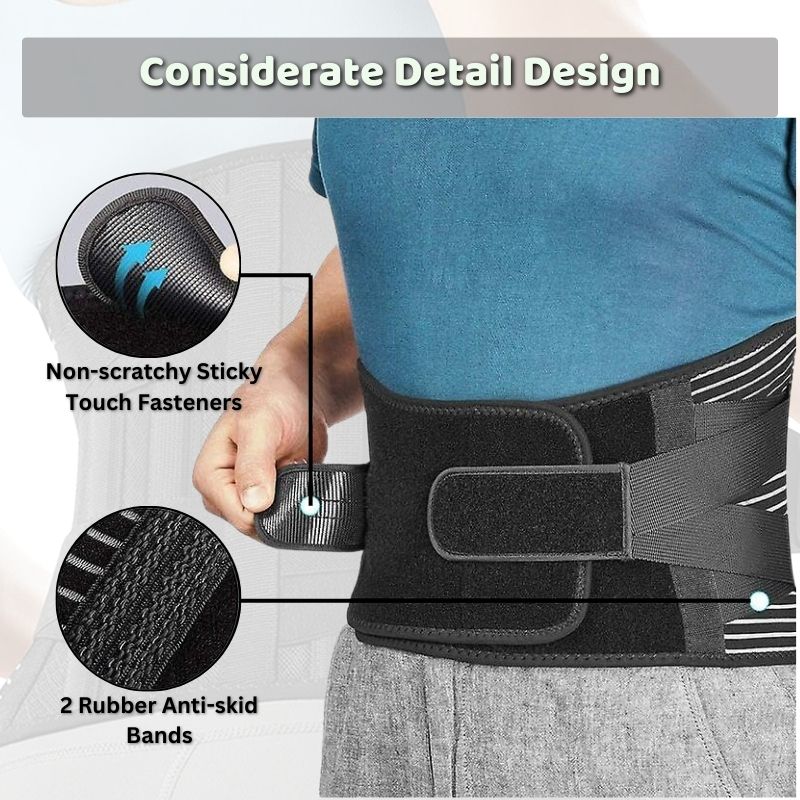 Back Braces for Lower Back Pain Relief with 6 Stays, Breathable Back Support Belt for Men/Women for work