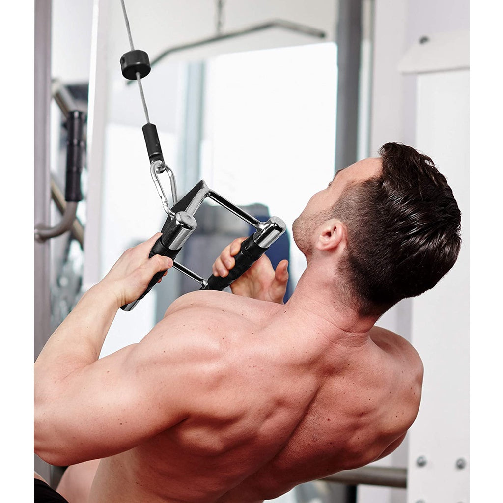 Home Gym Cable Attachment Handle Machine Exercise Chrome PressDown Strength Training Home Gym