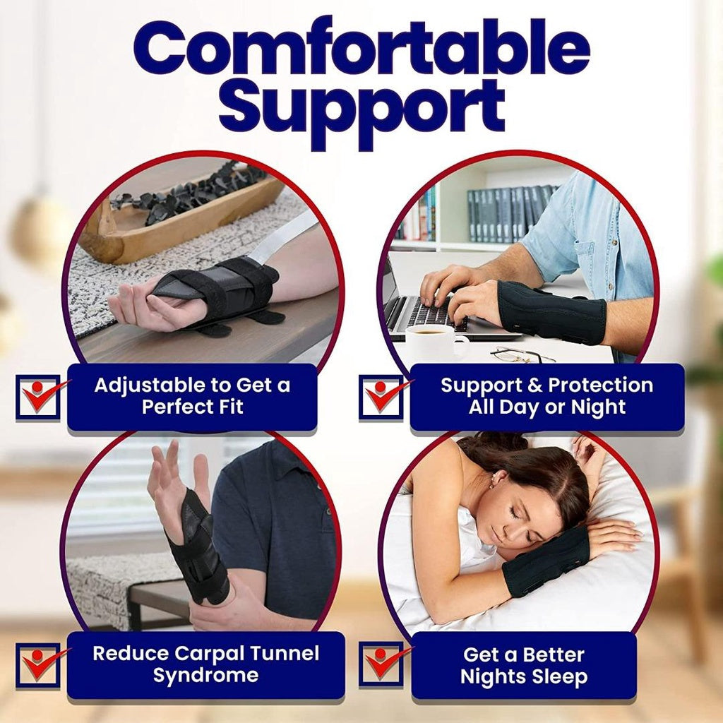 Carpal Tunnel Wrist Brace Night Support - Wrist Splint Arm Stabilizer Hand Brace for Carpal Tunnel Syndrome Pain Relief