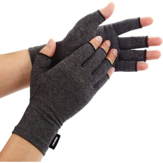 Promax Compression Gloves for Arthritis: Hand and Thumb Support for Women and Men with Carpal Tunnel, Rheumatoid, and Tendonitis - Fingerless Design