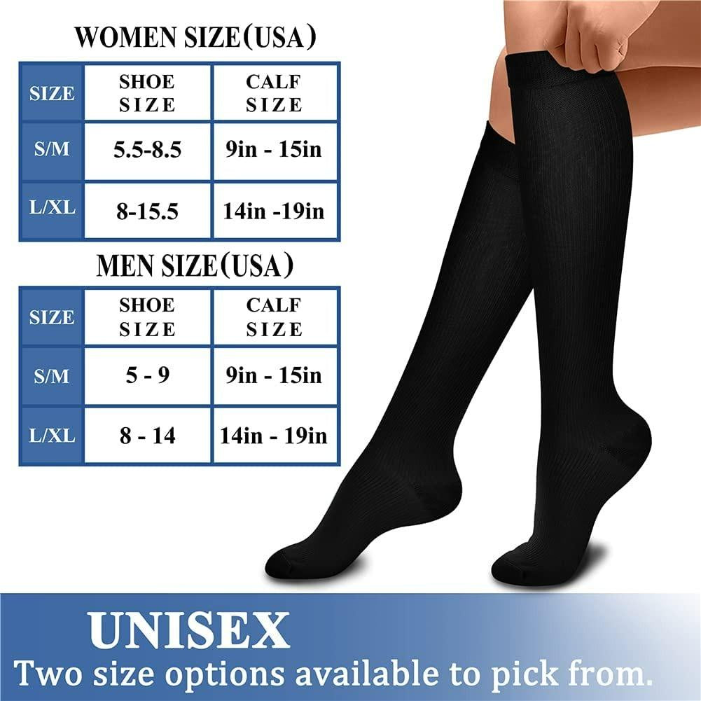 3 Pairs Copper Compression Socks for Women & Men Circulation 15-20 mmHg is Best for All Day Wear Running Nurse