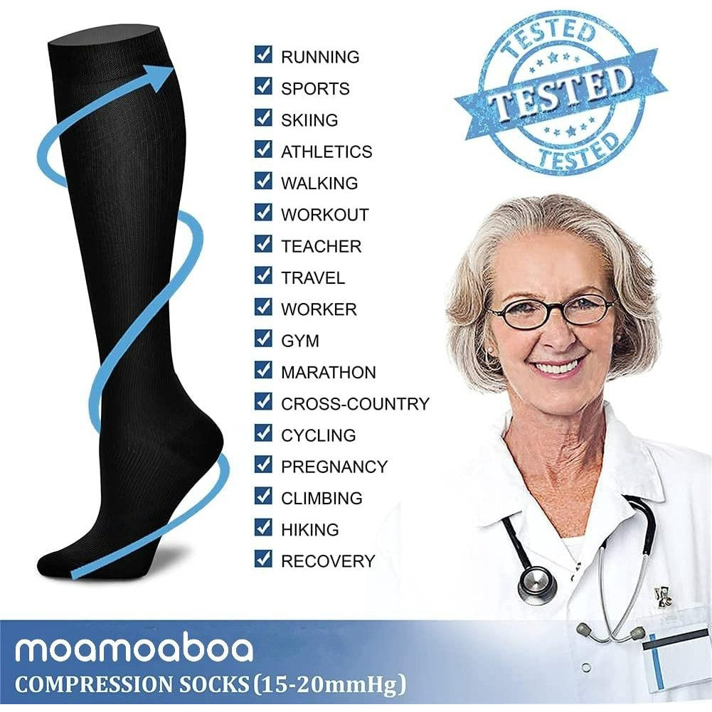 3 Pairs Copper Compression Socks for Women & Men Circulation 15-20 mmHg is Best for All Day Wear Running Nurse