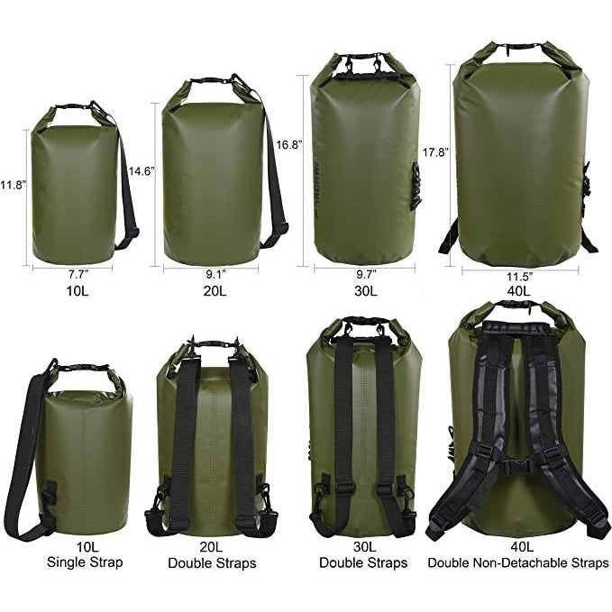 Floating Waterproof Dry Bag 5L/10L/20L/30L/40L, Roll Top Sack Keeps Gear Dry for Kayaking, Rafting, Boating, Swimming, Camping, Hiking, Beach, Fishing