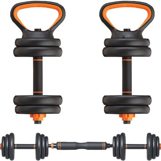 6-in-1 Free Dumbbells Weights Set 4 Multifunctional Barbell Kettlebells Push Up Stand FED