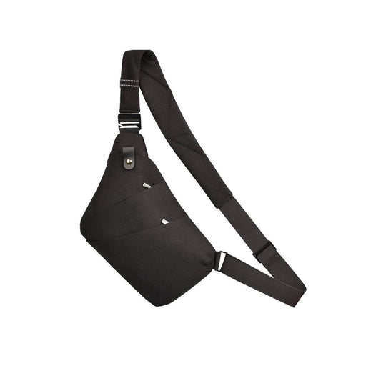 Fendon Small Black Sling Crossbody Backpack Shoulder Bag for Men Women, Lightweight One Strap Backpack Sling Bag Backpack for Hiking Walking Biking Travel Cycling USB Charger Port-Nylon