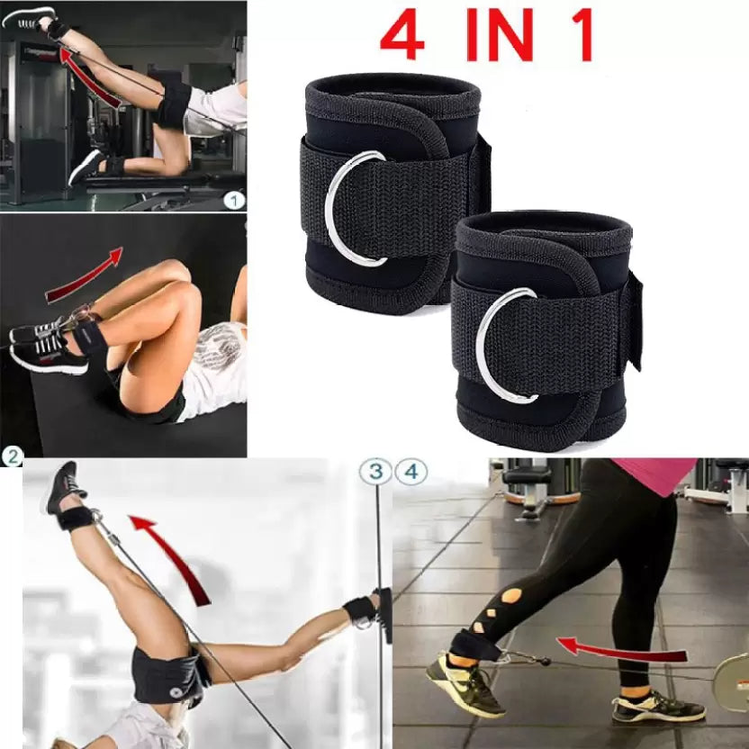 Fitness Ankle Straps for Cable Machine - Double D-Ring