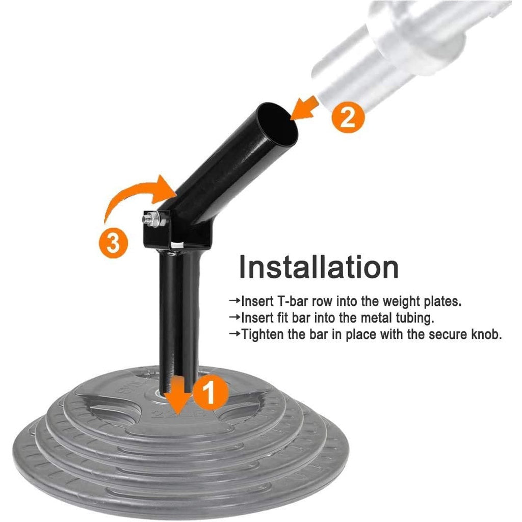 Landmine Attachment Workout T-Bar Row Platform, Barbell T-Bar Row Plate Post Insert Landmine Full 360°Swivel & Easy to Install, Easy Use in Small Spaces, Great for Back Exercises & Entire Body Strength