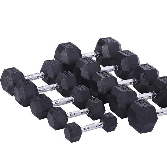 Rubber Coated Hexagon Dumbbell Hex Dumbbells (From 1kg to 50kg)