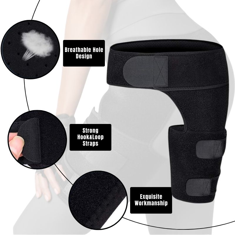 Hip Brace for Sciatica Pain Relief | SI Belt/Sacroiliac Belt | Hip Pain| Compression Wrap for Thigh, Hamstring, Joints, Arthritis, Pulled Muscles | For Men, Women