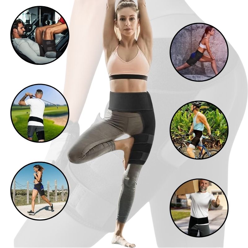 Hip Brace for Sciatica Pain Relief | SI Belt/Sacroiliac Belt | Hip Pain| Compression Wrap for Thigh, Hamstring, Joints, Arthritis, Pulled Muscles | For Men, Women