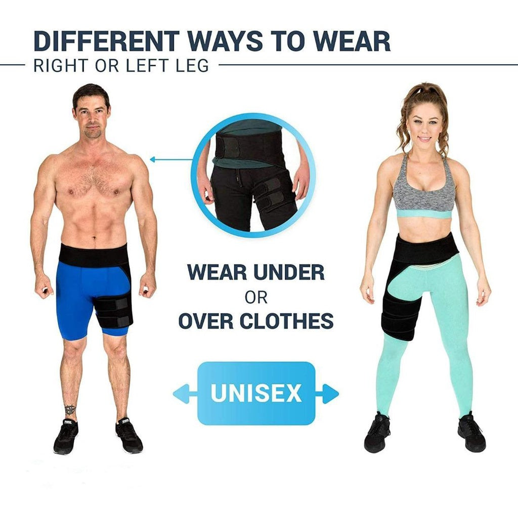 Hip Brace for Sciatica Pain Relief | SI Belt/Sacroiliac Belt | Hip Pain| Compression Wrap for Thigh, Hamstring, Joints, Arthritis, Pulled Muscles | For Men, Women