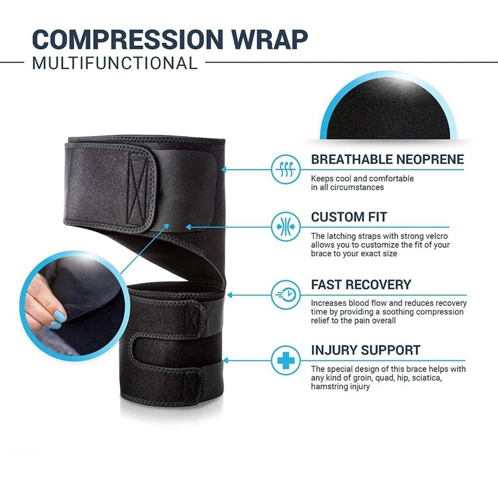 Hip Brace for Sciatica Pain Relief | SI Belt/Sacroiliac Belt | Hip Pain| Compression Wrap for Thigh, Hamstring, Joints, Arthritis, Pulled Muscles | For Men, Women
