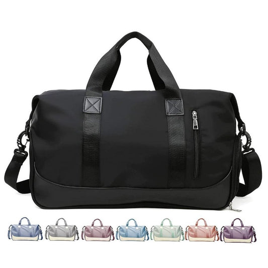 Kamelo Sports Gym Bag for Women and Men Travelling bags Weekender Carry On Workout Duffel Bag Overnight Shoulder Bag Lightweight with Shoes Compartment & Wet Pocket (Black)