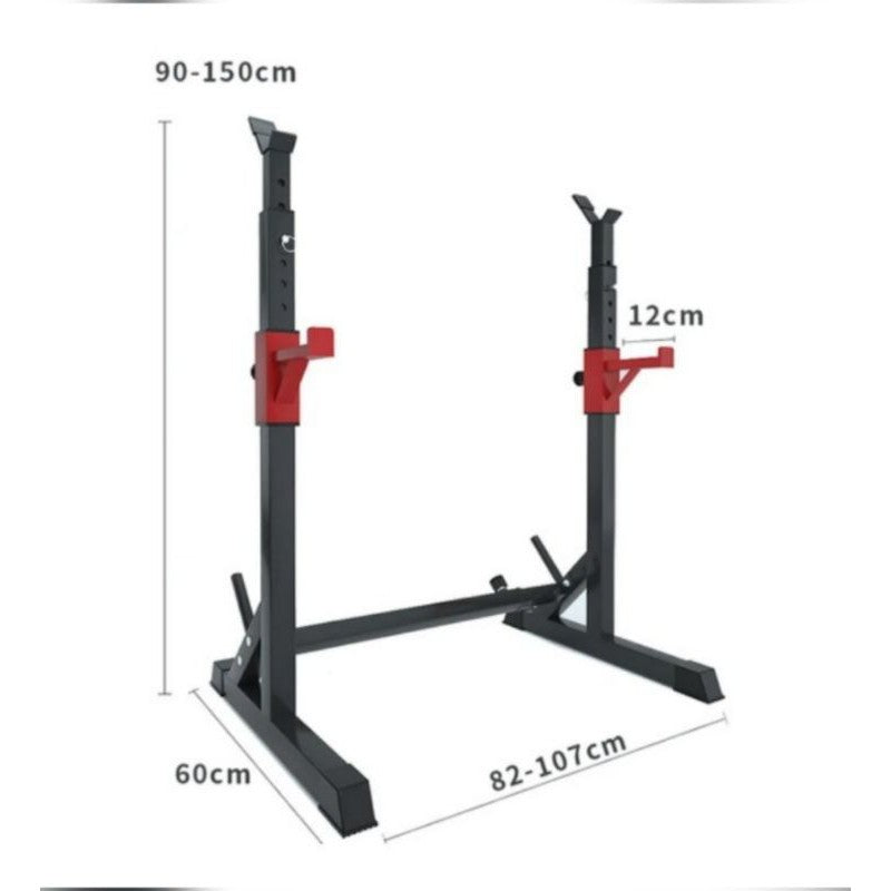 Home Squat Stand Power Rack, Telescopic Adjustable Width Barbell Rack Weightlifting Rack, Multi Function Indoor Strength Training Equipment