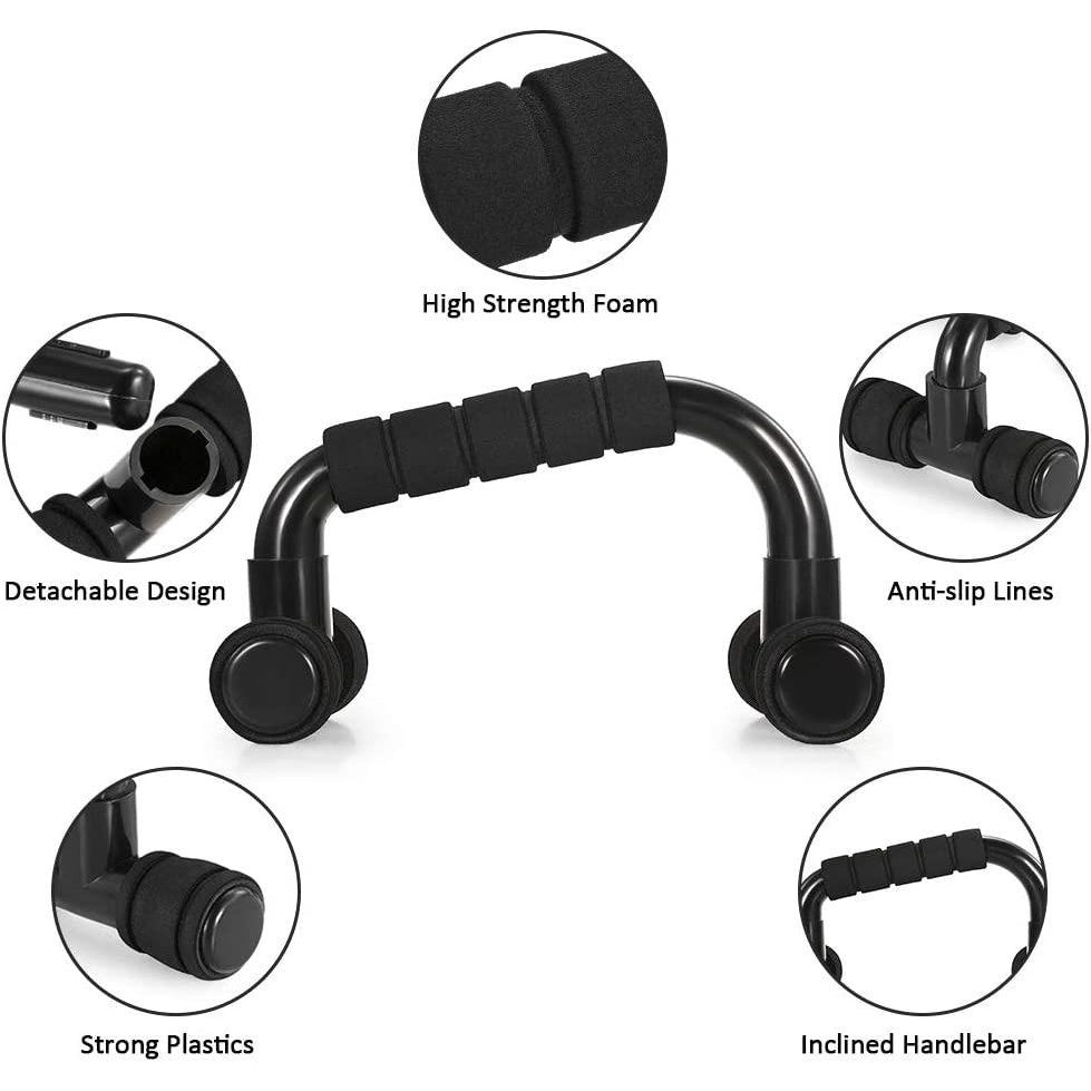 5-in-1 AB Wheel Roller Kit with Push-Up Bar, Knee Mat, Jump Rope and Hand Gripper - Home Gym Workout for Men Women Core Strength & Abdominal Exercise