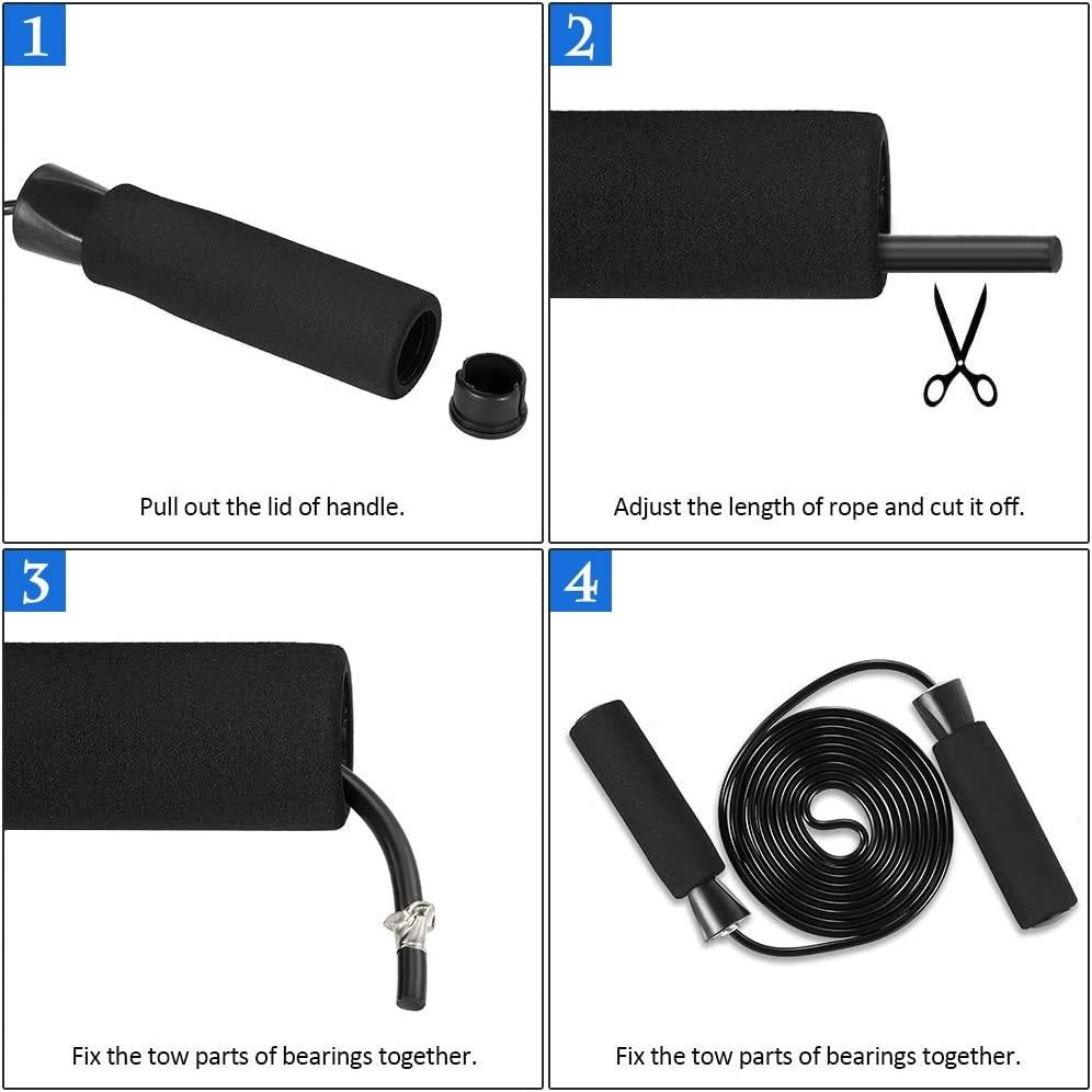 5-in-1 AB Wheel Roller Kit with Push-Up Bar, Knee Mat, Jump Rope and Hand Gripper - Home Gym Workout for Men Women Core Strength & Abdominal Exercise