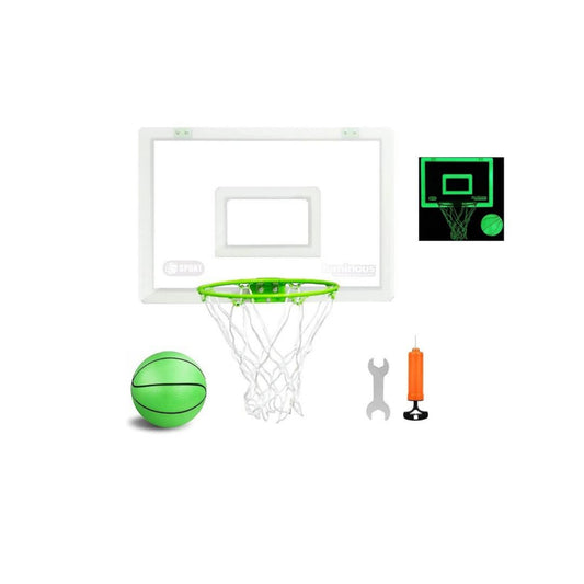 Extra Large Basketball Hoop for Youth with Luminous Basketball Net Indoor 30 x 40 cm Pre-Assembled Portable Over The Door with Flex Rim, Includes One Deflated Basketball with Pump, for Indoor