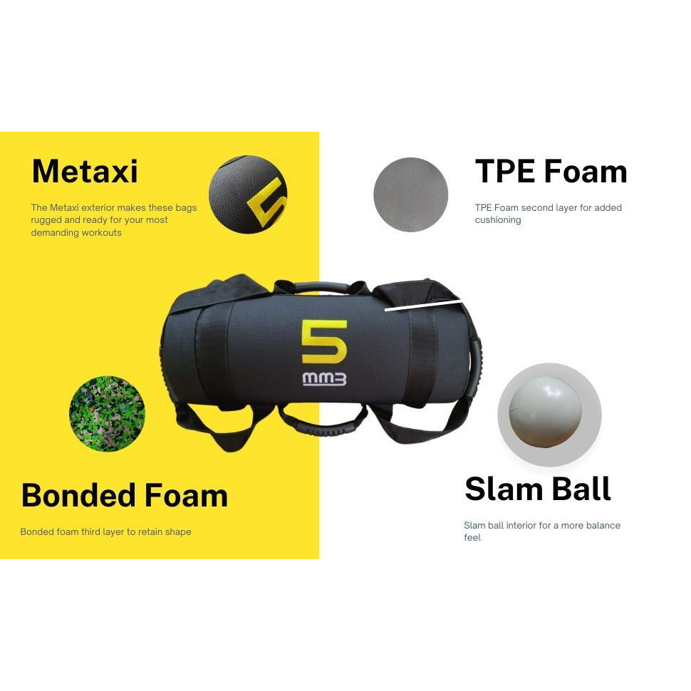 MMB Duna Pre-Weighted Power bag Reinforced Metaxi Heavy-Duty Nylon Straps and Handles, Slam Ball Interior Design HYROX