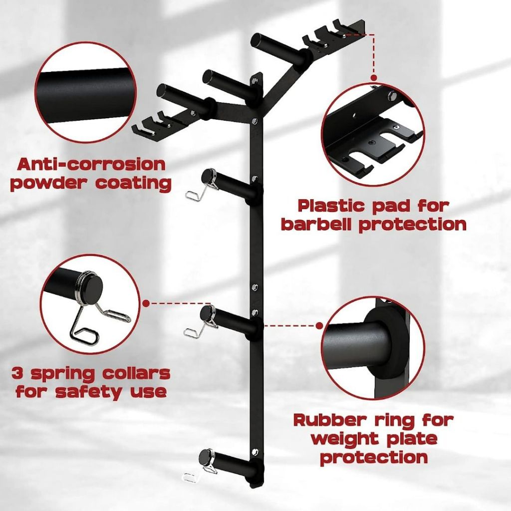 MMB Glaros Wall Mounted Weight Plate Barbell Rack