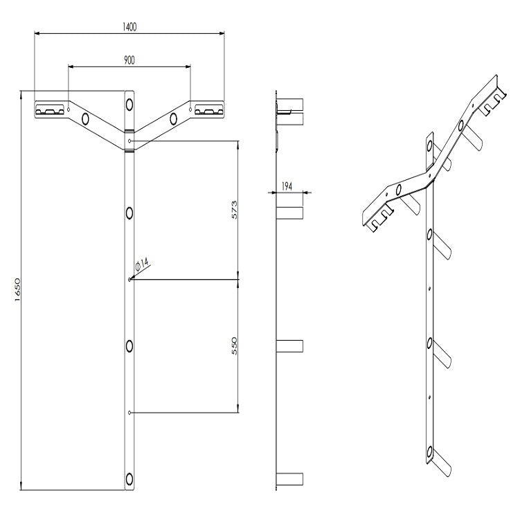 MMB Glaros Wall Mounted Weight Plate Barbell Rack