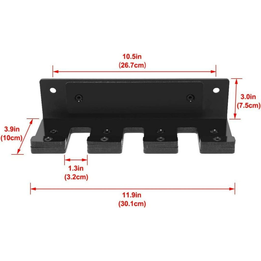 MMB Kata Vertical Olympic 3 Barbell Holder - 3 Bars Wall Mounted Barbell Storage Rack (Black)
