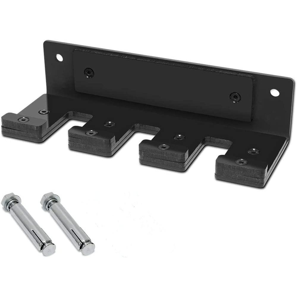 MMB Kata Vertical Olympic 3 Barbell Holder - 3 Bars Wall Mounted Barbell Storage Rack (Black)