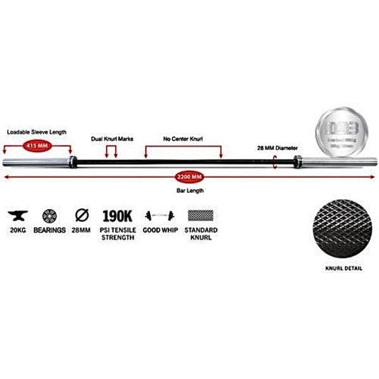 MMB Arete Olympic Barbell Crossfit 2.2m 20kg