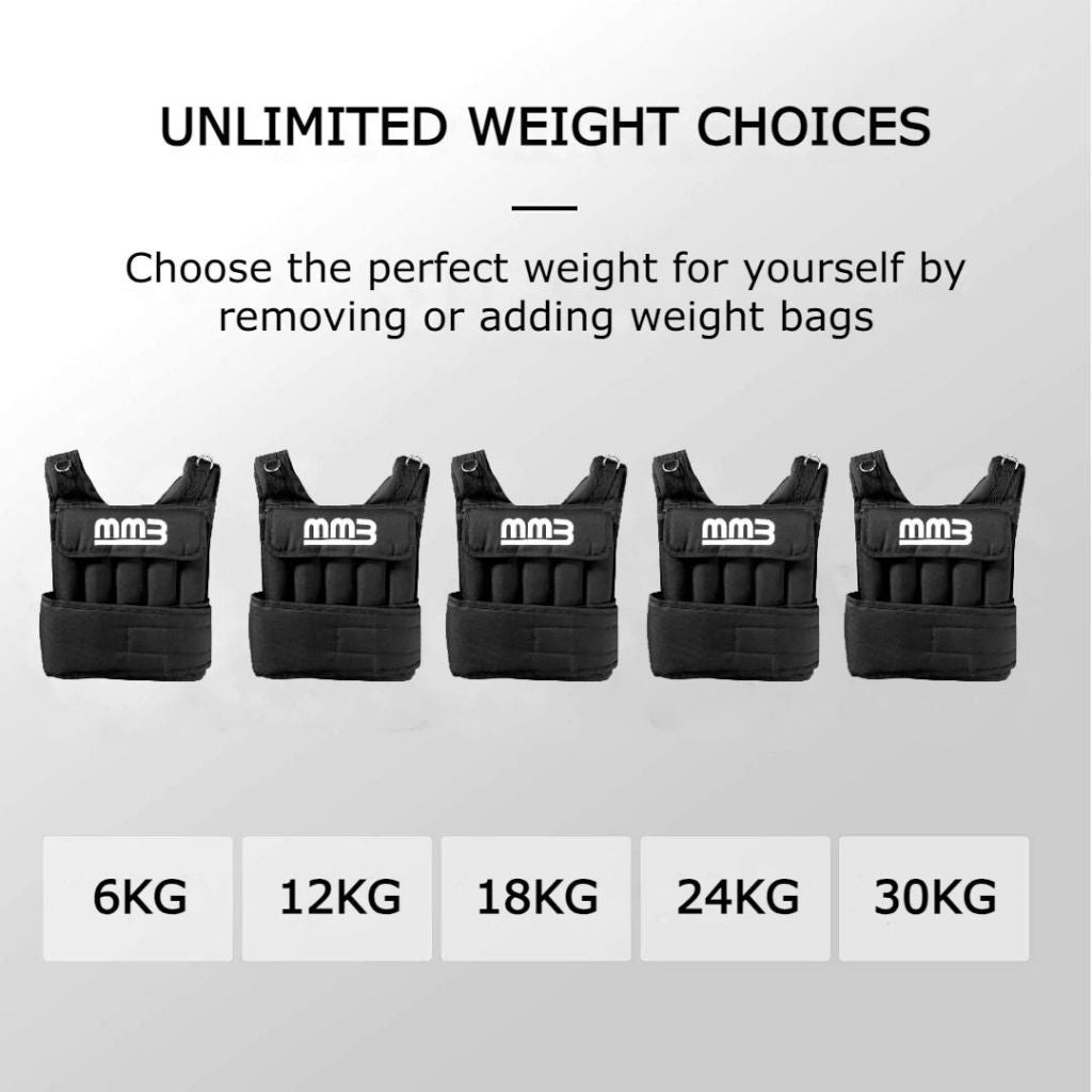 MMB Pano Adjustable Weight Vest - 20kg, 30kg Weight Loss Running Gym Training