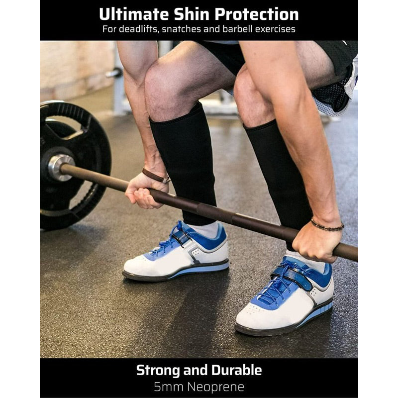 Weightlifting Deadlift Shin Guards, Easy to Wear, Training Pants and Tights, Ultimate Shin Protection (Pair)
