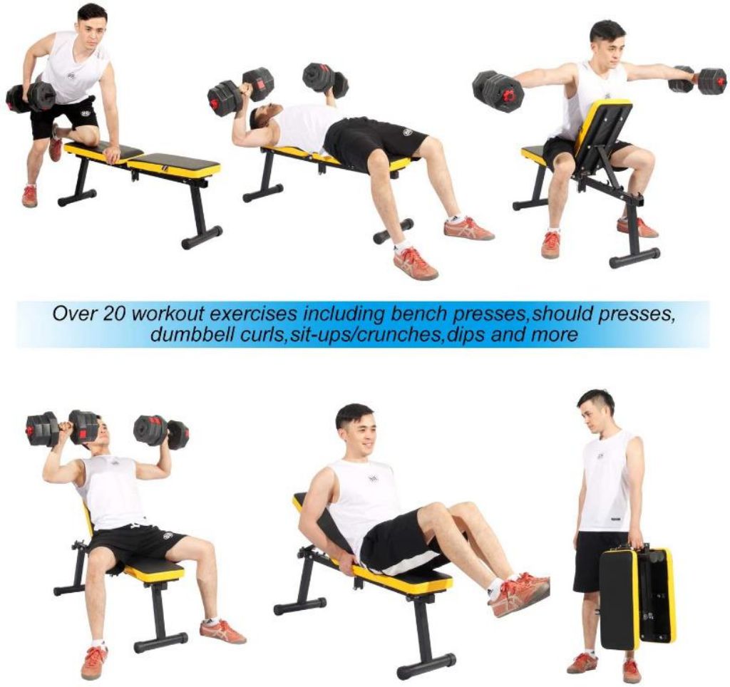 Foldable Adjustable Dumbbell Gym Bench