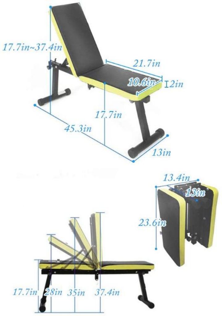 Foldable Adjustable Dumbbell Gym Bench