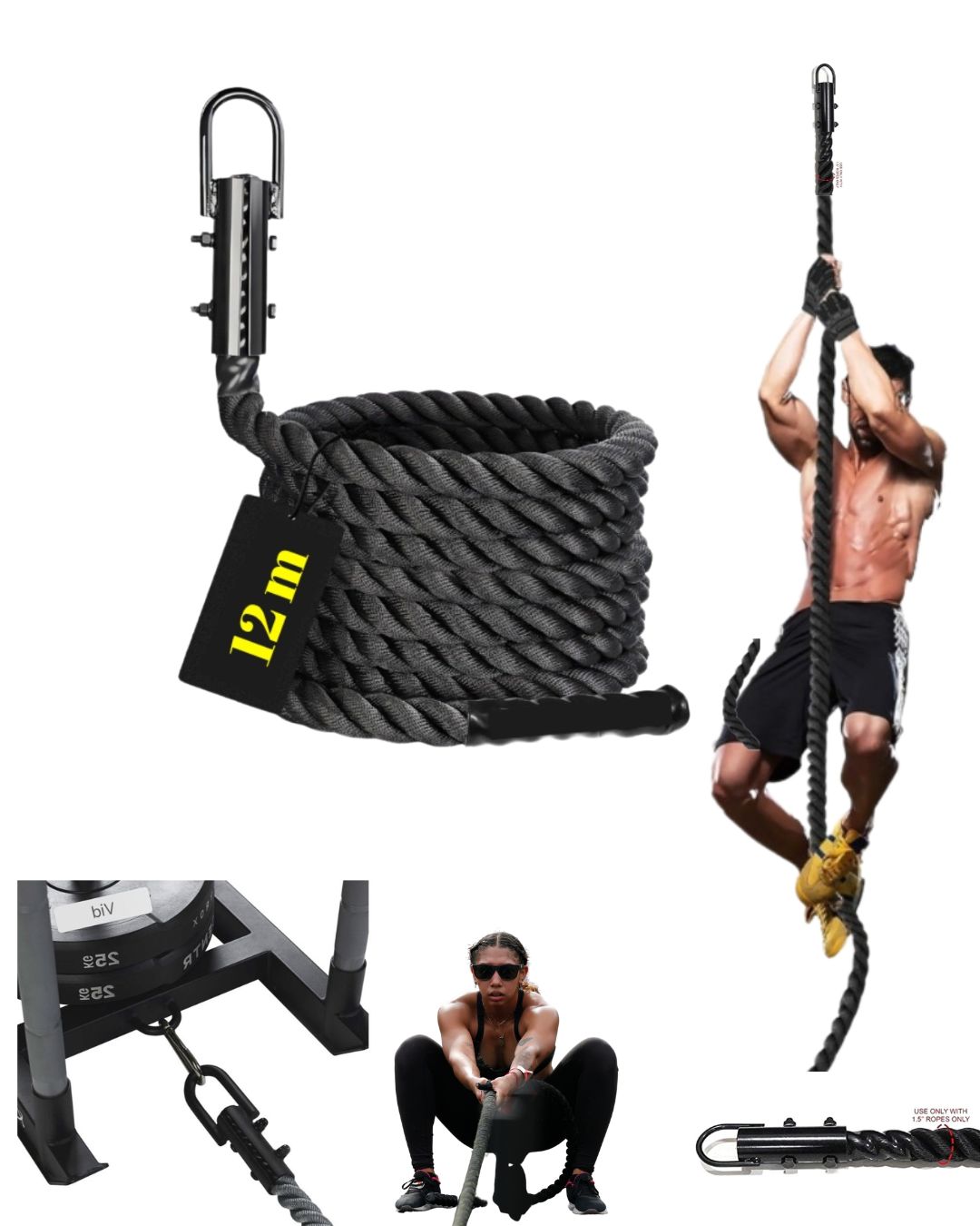 MMB 38mm*12m/15m Climbing Rope Sled Power Rope HYROX