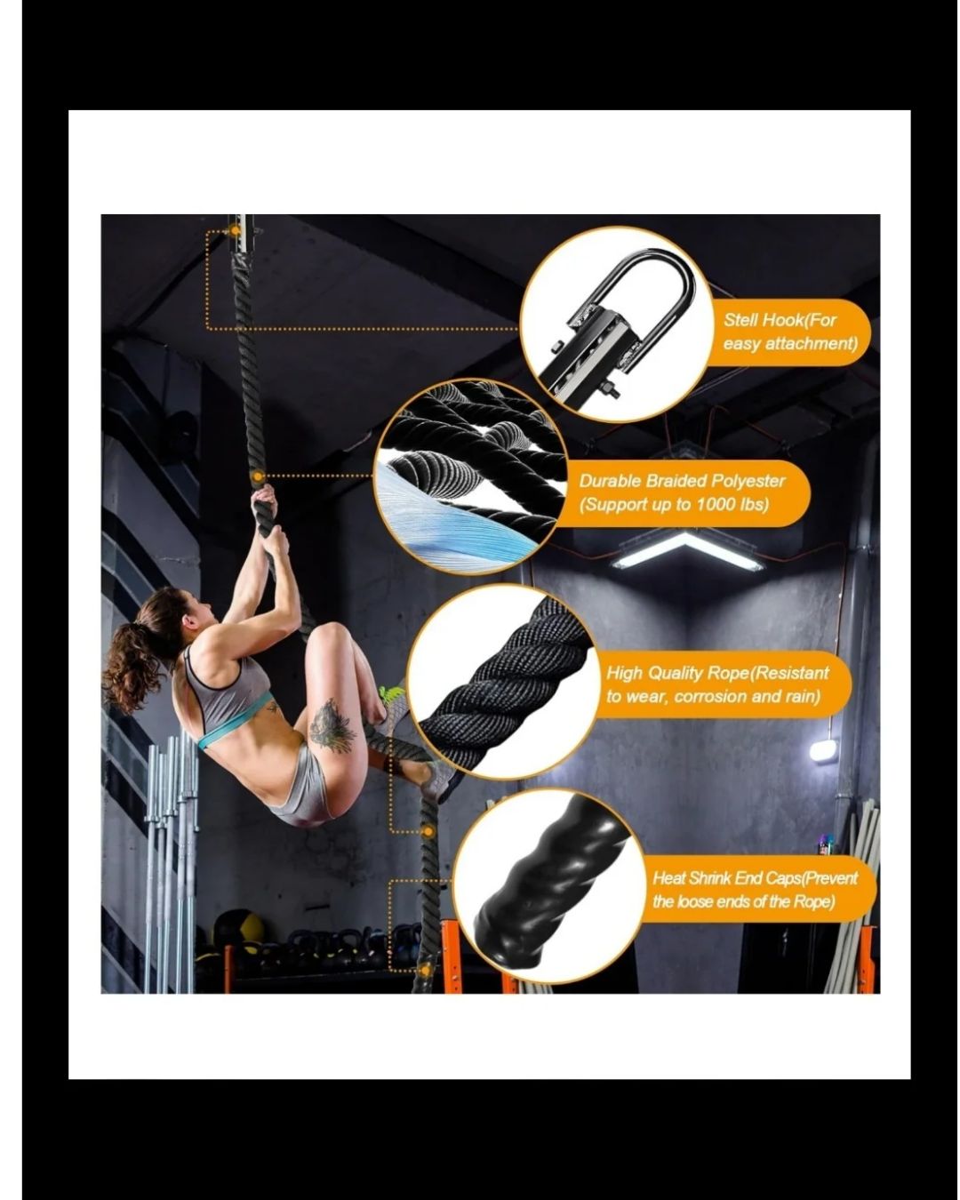 MMB 38mm*12m/15m Climbing Rope Sled Power Rope HYROX