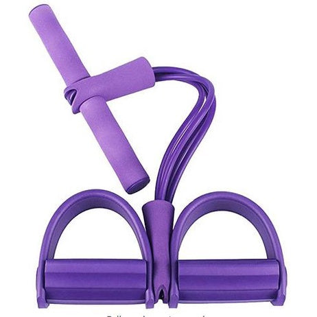 4-Tube Elastic Sit Up Pull Rope with Foot Pedal