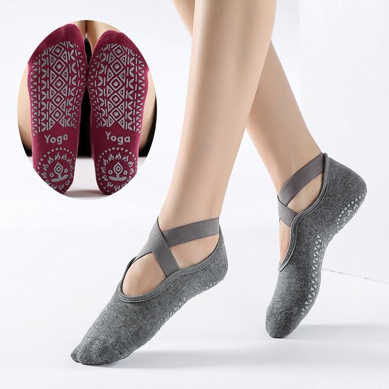 1 pair Pilates Yoga Socks With Professional Silicone Anti-slip Design For Indoor Fitness, Dance, Pilates