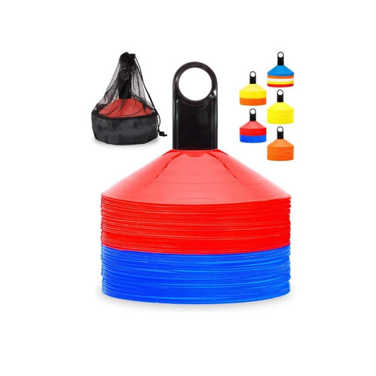 Pro Disc Cones (Set of 50) - Agility Soccer Cones with Carry Bag and Holder for Sports Training, Football, Basketball, Coaching, Practice Equipment, Kids