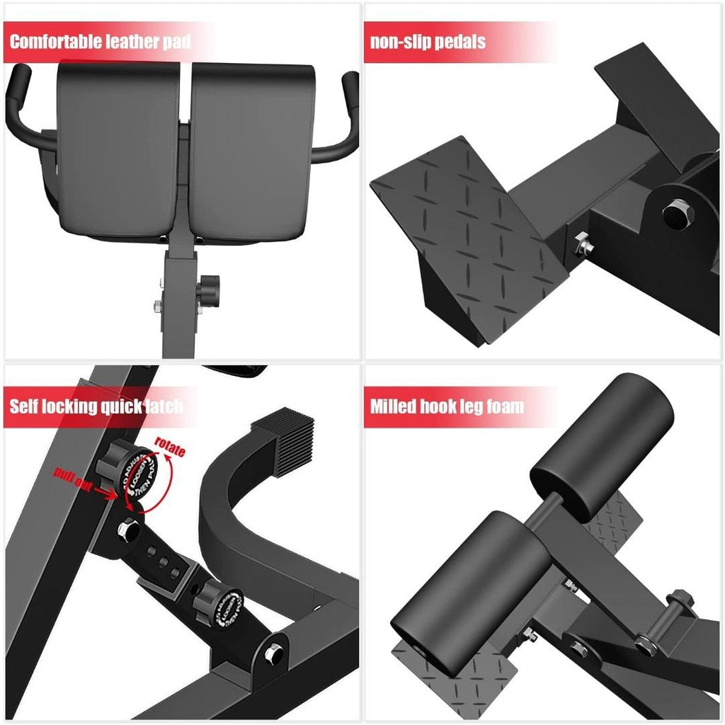 Multi-Functional Bench for Full All-in-One Body Workout – Hyper Back Extension Roman Chair Adjustable Ab Sit up Bench Decline Bench Flat Bench