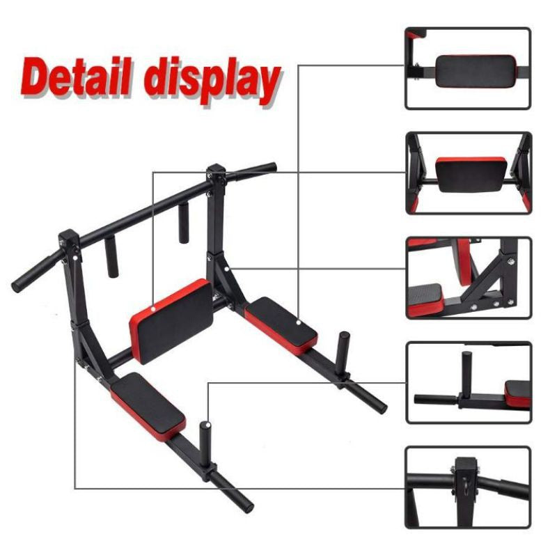 Multifunctional Wall Mounted Pull Up Bar/Chin Up bar,Dip Station for Indoor Home Gym Workout