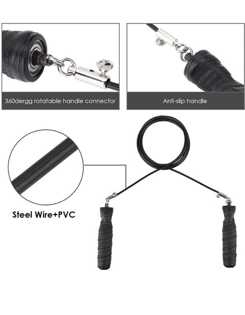 Gym Speed Crossfit Skipping Training Fitness Exercise Jump Rope Steel Wire