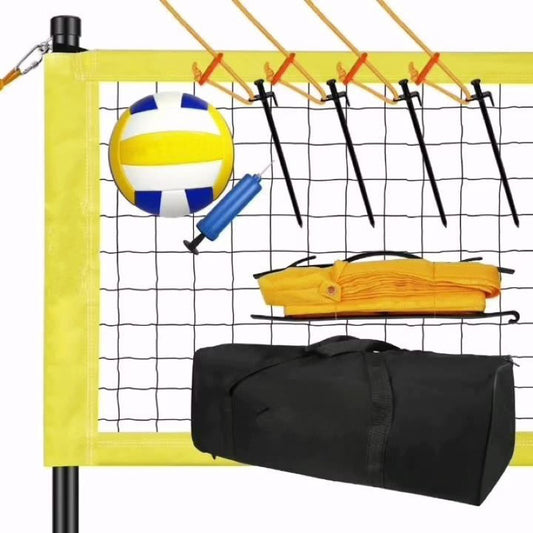 Sports Volleyball Net Sets - Backyard + Beach Portable Volleyball Set for Kids + Adults - Volleyballs + Nets with Poles + Equipment Included - Carry Bag for Storage + Transport
