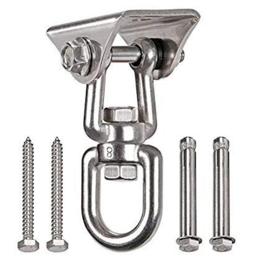 Heavy Duty 360° Swivel Swing Hangers, Stainless Steel Swing Hook for Ceiling Wooden Porch Swing Hanging kit Playground Gym Rope Boxing Bag Hammock Chair Yoga Swing Mount
