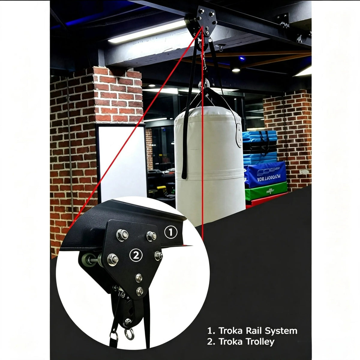 Troka Punching Bag I-Beam Rolling Mount