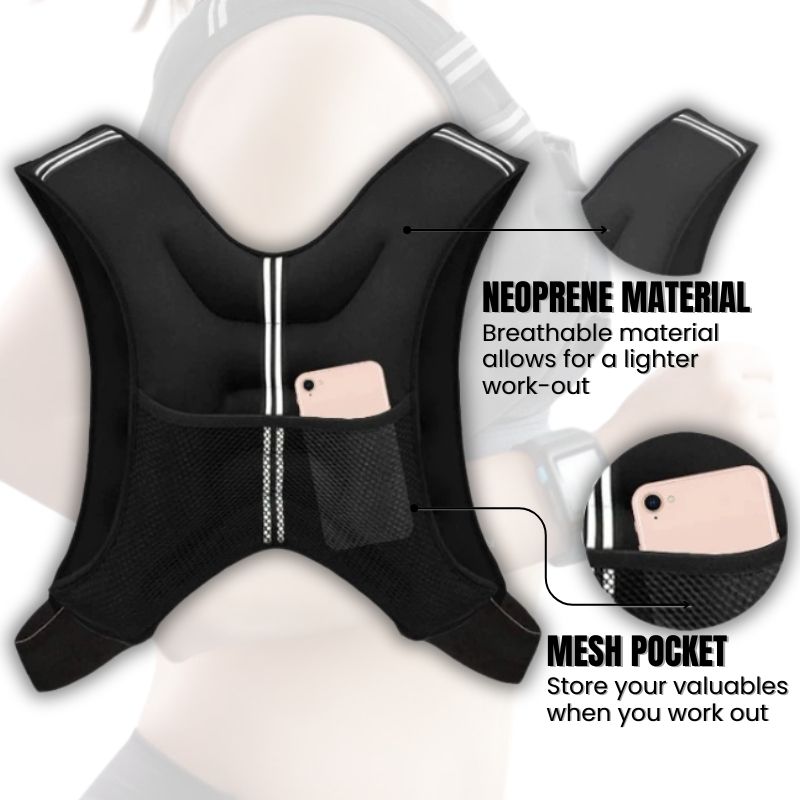 MMB Gileko Weighted Vest Workout 2.5kg/5kg/7.5kg/10kg/12.5kg Body Weight Vest