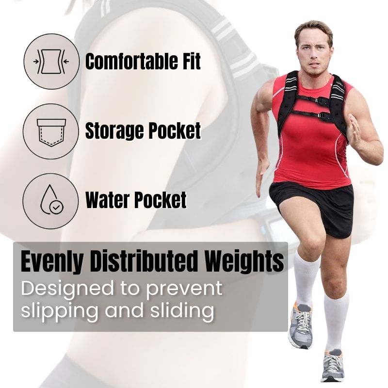 MMB Gileko Weighted Vest Workout 2.5kg/5kg/7.5kg/10kg/12.5kg Body Weight Vest