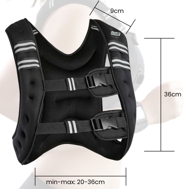 MMB Gileko Weighted Vest Workout 2.5kg/5kg/7.5kg/10kg/12.5kg Body Weight Vest