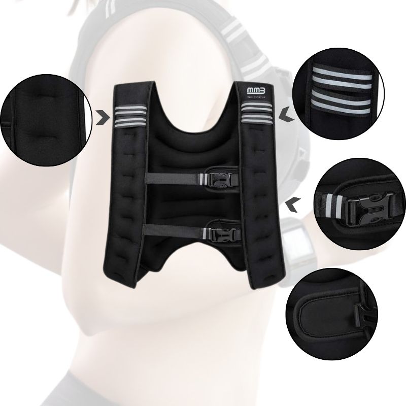 MMB Gileko Weighted Vest Workout 2.5kg/5kg/7.5kg/10kg/12.5kg Body Weight Vest
