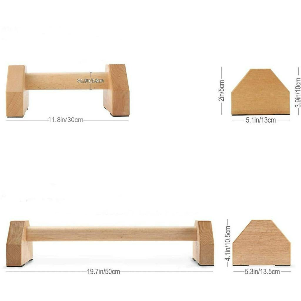 Wood Parallettes Handstand Pushups Stands Bars Gymnastic Russian Style Stretch Push-Ups Double Rod