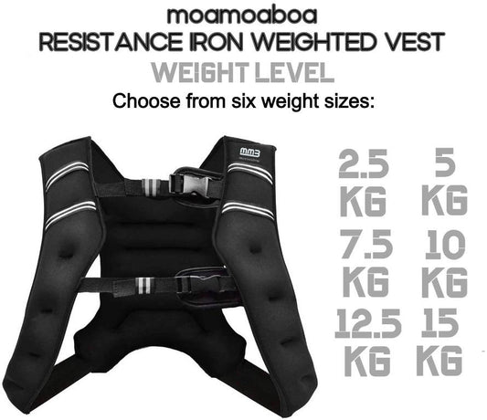 MMB Gileko Weighted Vest Workout 2.5kg/5kg/7.5kg/10kg/12.5kg Body Weight Vest