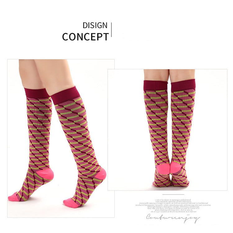 Compression Socks Knee High Men Sports Socks 20-30mmHg Edema Diabetes Varicose Veins Running Women Marathon Compression