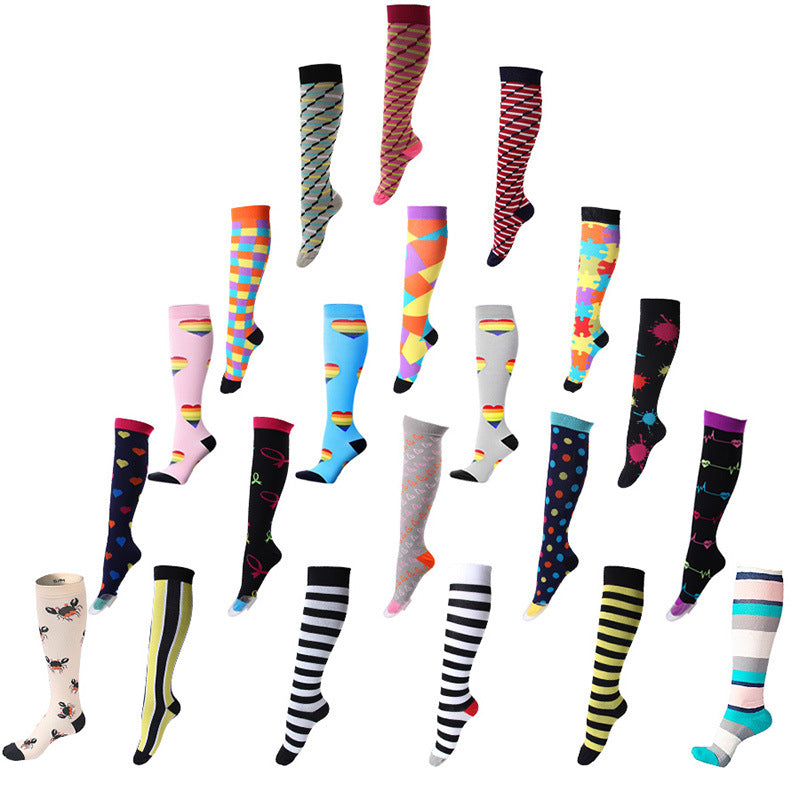 Compression Socks Knee High Men Sports Socks 20-30mmHg Edema Diabetes Varicose Veins Running Women Marathon Compression